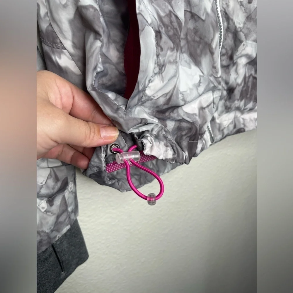 Mondetta Womens Lightweight Watercolor Gray Running Jacket Windbreaker Sz Small